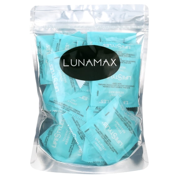 Lifestyles Tough Extra Strength   Silver Lunamax Pocket Case, Strong Durable Lubricated Latex Condoms-12 Count