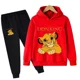 thumbnail image 4 of Conjunto de chándal infantil El León, sudadera, camiseta y pantalones, ropa deportiva, ropa para niños y niñas, ropa para niños, 2 piezas, 4 of 5