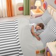 thumbnail image 5 of Erosebridal Abstract Linear Art 7-Piece Twin Bedding,Mid-Century Striped Bedding Comforter Set,Light Gray Reversible, 5 of 7