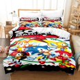thumbnail image 3 of Juegos de ropa de cama Sonic con funda de almohada, ropa de cama con estampado 3D de Anime Harajuku, ropa de cama para cosplay, tamaño king, funda de edredón, traje de cama, 3 of 5