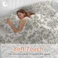 thumbnail image 4 of 3 Piece Spring Flowers Duvet Cover Set Queen Size,Microfiber Comforter/Quilt Cover with Corner Ties and 2 Pillowcases,Farmhouse Sage Green Pastoral Floral Leaf All Season Bedding with Zipper Closure, 4 of 8