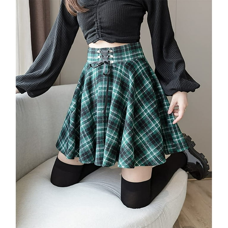 Music Legs Women's Plaid Pleated Skirt