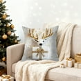 thumbnail image 4 of Christmas Pillow Cover 18x18in – Cushion Case with Reindeer, Snowman & Gift Patterns, Festive Sofa Decor for Home, Bedroom, Living Room, 4 of 5