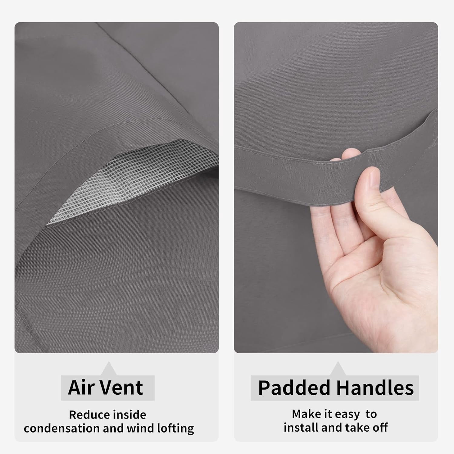 Waterproof Patio Chair Cover UV Resistant Outdoor Chair Cover Weatherproof Lawn Patio Furniture Cover with Tape Sealed Seam (2 Pack-32Wx37Dx36H inch, Grey) Grey 2 Pack-32Wx37Dx36H Grey 2 Grey