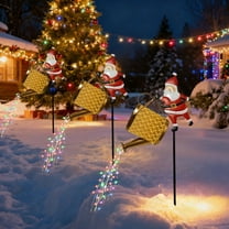 KOYPTL Christmas Santa Solar Kettle Lights Outdoor Waterproof Solar Watering Can LED Garden Lights Resin Santa Christmas Pathway Lights for Lawn Yard Patio Party Home Decor Christmas Decorations（1pc）