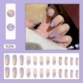 thumbnail image 1 of Juego de parches de uñas HUOGUO, morado, duradero, 24 piezas para mujer, 1 of 5