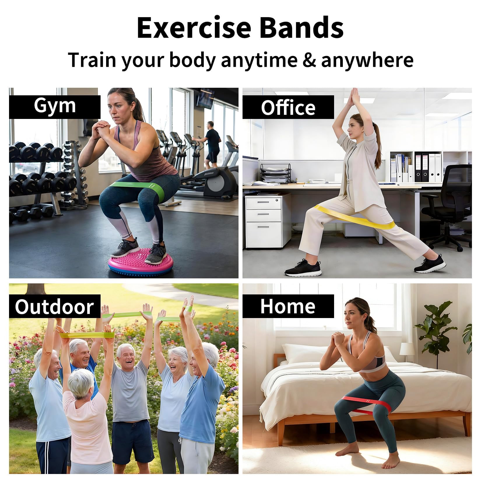 Resistance Bands Set 20/30 Pack, Exercise Bands for Working Out, TPE Elastic Workout Bands for Strength Training, Stretching