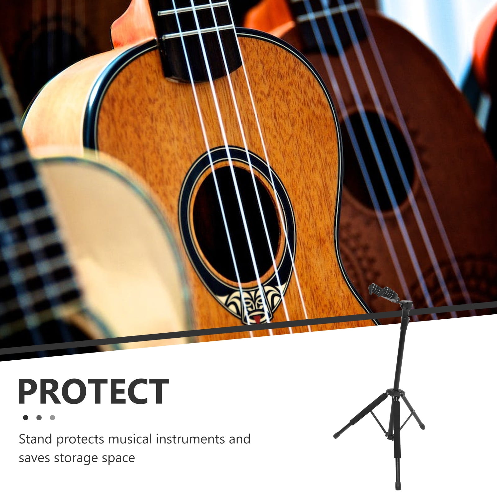 Pretyzoom 1Pc Violin Telescopic Folding Support Stand Black Stable Rubber Iron Plastic Sponge