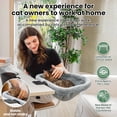 thumbnail image 5 of Semi-Circular Folding Cat Bed with Sunken Design and Soft Faux Fur Material, Space-Saving Desk Bed for Cats Up to 40 Pounds, 5 of 8