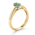 thumbnail image 3 of Gem Stone King 0.55 Cttw Oval Green Sapphire 10K Yellow and White Gold Solitaire Engagement Ring for Women | Oval 6X4MM | Gemstone Birthstone (Size 5), 3 of 4