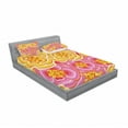 thumbnail image 3 of Ambesonne Floral Fitted Sheet & Pillow Sham Set, Funky Vibrant Flowers, Twin, Yellow Pink Orange, 3 of 3