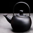thumbnail image 4 of Tetera de acero inoxidable para té, cafetera, estufa con asa, regalos, olla para cocinar fogata, tetera de jardín portátil al aire libre con filtro 1.2L Negro, 4 of 9