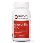 Protocol Astaxanthin 10mg - Free Radical Quencher, Heart & Eye Health, Immune Support - 60 Softgels