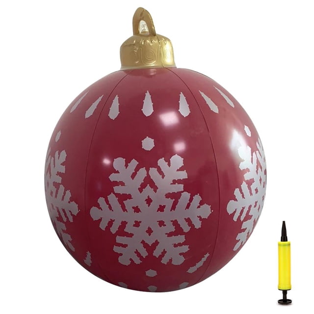 Decoración navideña, Bola de Navidad de 23,6 pulgadas Bola de Navidad Bola inflable de PVC Rendimiento sólido Jadeshay A