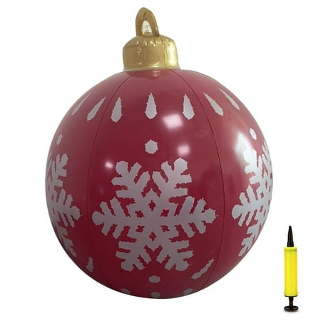 

23.6 Inch Christmas Ball Christmas Indoor Outdoor Crafts Decoration PVC Inflatable Ball Family Christmas Holiday Party Ball