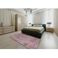 thumbnail image 5 of Ahgly Company Machine Washable Indoor Square Contemporary Tulip Pink Area Rugs, 4' Square, 5 of 7