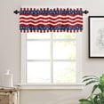 thumbnail image 3 of Kitchen Curtains Valances, 4th of July Rod Pocket Valances for Windows, Wave American Flag Star Independence Day Patriotic Short Window Valances for Living Room/Bedroom, 54 x 18 Inch, 3 of 6