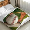 thumbnail image 5 of Kids Blanket, Baseball Blanket, 80 x 60 Inches Soft Fuzzy Throw for Girls Boys, Cozy Sports Theme Flannel Throw for Bed Bedding Room Decor, Camping, Travel, Chair, 5 of 6
