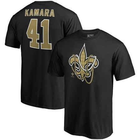 New Orleans Saints Team Mouse - Alvin Kamara New Orleans Saints NFL Pro Line by Fanatics Branded Mardi Gras Team Icon Name & Number T-Shirt - Black