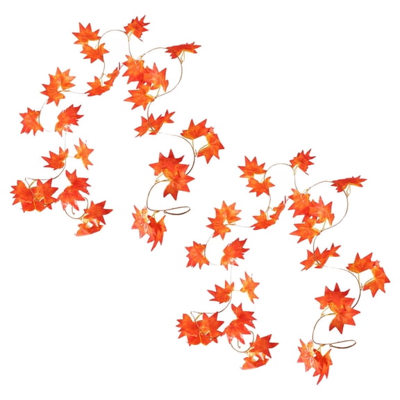 HOMEMAXS 2pcs 2.4M Autumn Artificial Maple Leaf Garland Fall Decoration Ornament Hanging Plant Leaves Wedding Party Garlands Special Gift