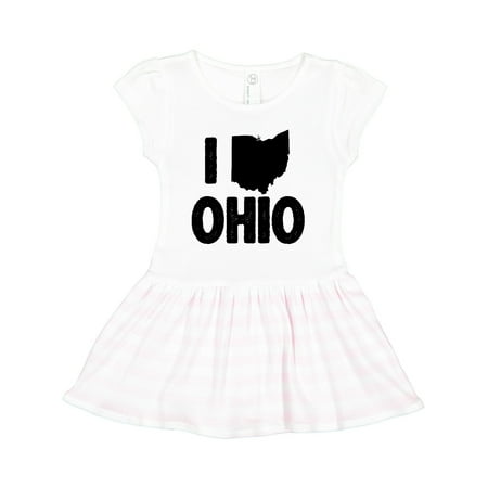 

Inktastic I Love Ohio with State Silhouette Gift Toddler Girl Dress