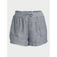 thumbnail image 7 of Time and Tru Women's Linen Blend Shorts with Smocked Waist, Sizes XS-XXXL, 7 of 7