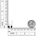 thumbnail image 6 of Gem Stone King 14K Yellow Gold Blue Sapphire and White Topaz French Wire Dangle Earrings for Women (1.26 Cttw, Gemstone September Birthstone, Oval 6X4MM and Round 2.5MM), 6 of 6