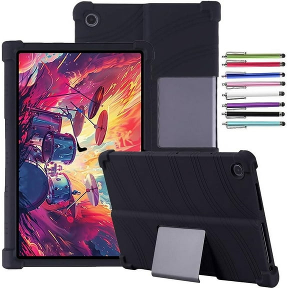 elitegadget Case for Lenovo Tab Plus 11.5 inch Tablet Released 2024 - Lightweight Silicone Stand Cover with 1 Random Stylus (Black)