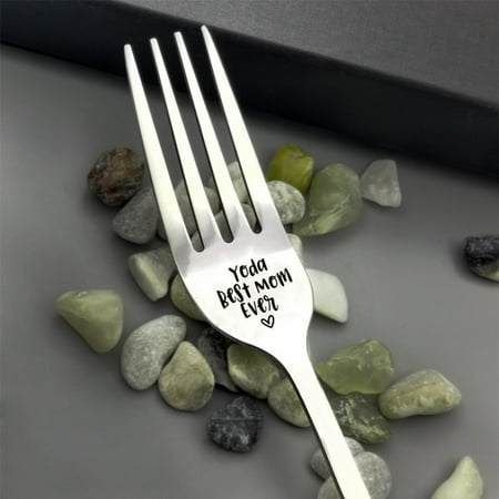 

round Table Mats Father s Day Christmas Fork Cutlery Engraved Fork for Dad Mom s Cutlery Engraved Stainless Steel Fork