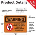 thumbnail image 2 of Do Not Sit Stand Or Walk On With Symbol OSHA WARNING Vinyl Decal Label 18 Inch x 12 Inch - 10 Pack, 2 of 6