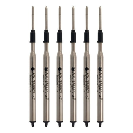 UPC: 0080333909904 | Monteverde Ballpoint Pen Refill Medium Point Black Ink 6 Pack (L133BK)