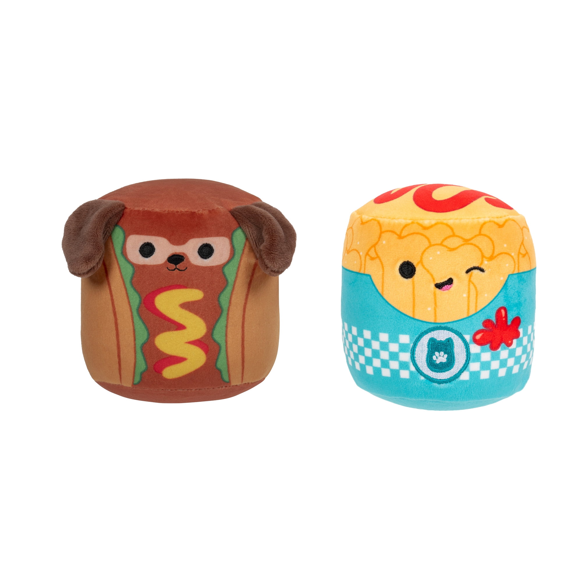 Karl Hot-Dog + Frannie Frites Chew Mees par Original Squishmallows Jouet pour Animal de Compagnie Lot de 2