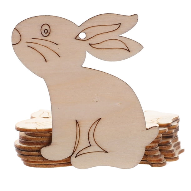 Teissuly Wooden Hanging Ornaments Wood Easter Ornaments Easter Bunny Chick Bird Painted Teissuly WER202401276422
