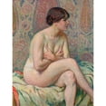 thumbnail image 2 of Theo van Rysselberghe 15x18 Gold Ornate Wood Frame and Double Matted Museum Art Print Titled - Auction (Maude) (1916), 2 of 4