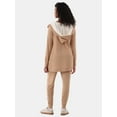 thumbnail image 2 of No Boundaries Hacci Knit Tank Top, Cardigan and Joggers Set, 3-Piece, Women's, 2 of 4