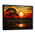 thumbnail image 3 of Designart "Savannah Sunset in African Safari Palette III" Extra Large Geometric Framed Wall Art - Bohemian Yellow Boho Mosaic Living Room Framed Canvas Art, 3 of 7