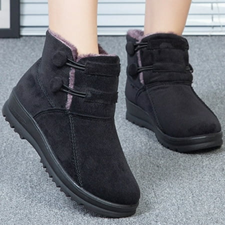 

PhoneSoap Outdoor Comfortable Women s Cotton Round Winter Boots Velvet Toe Snow Shoes Warm Thick Boots Plus Women s Boots Black