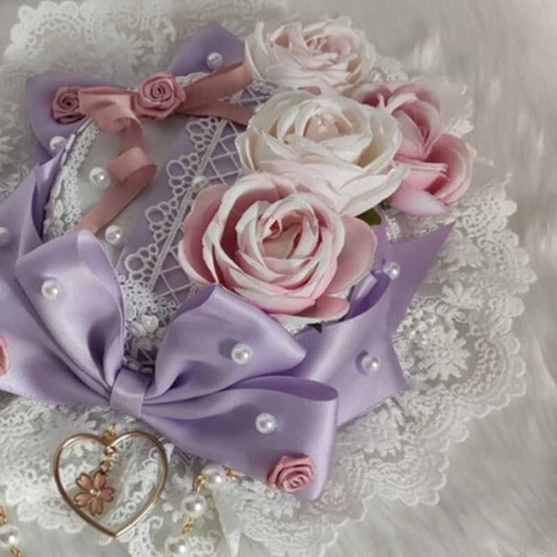 Japanese Lolita Sweet Lace Top Hat Pearl Beaded Bowknot Rose Flower Bonnet Flat Cap Vintage Steampunk Tea Party Hair Accessories