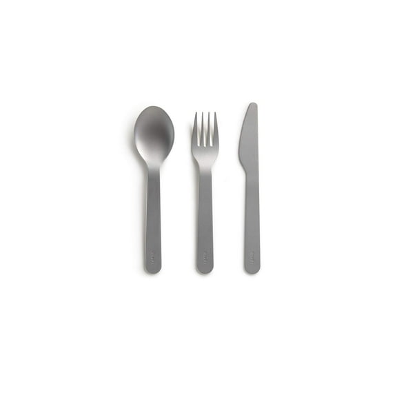 Lekue Basics To Go Cutlery Set includes Fork, Knife, and Spoon