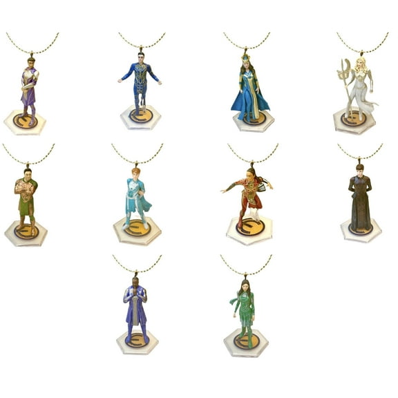 Eternals Disney 10 Ornament Set Ajak Ikaris Thena Seri Sprite Chi PVC Figure 4” New