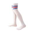 thumbnail image 1 of ziyahi 1 Paire de Chaussettes Hautes de 52 cm au-Dessus du Genou Élasticité Antidérapante Longues Chaudes pour Usage Quotidien Rayures Bleues et Rouges, 1 of 4