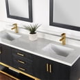 thumbnail image 3 of Wildy 72" Double Bathroom Vanity Set in Black Oak with Grain White Composite Stone Countertop with Mirror, 3 of 8