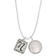thumbnail image 1 of Delight Jewelry Silvertone Pebble Border Initial - N To the World You are a Mother Locket Necklace, 1 of 4