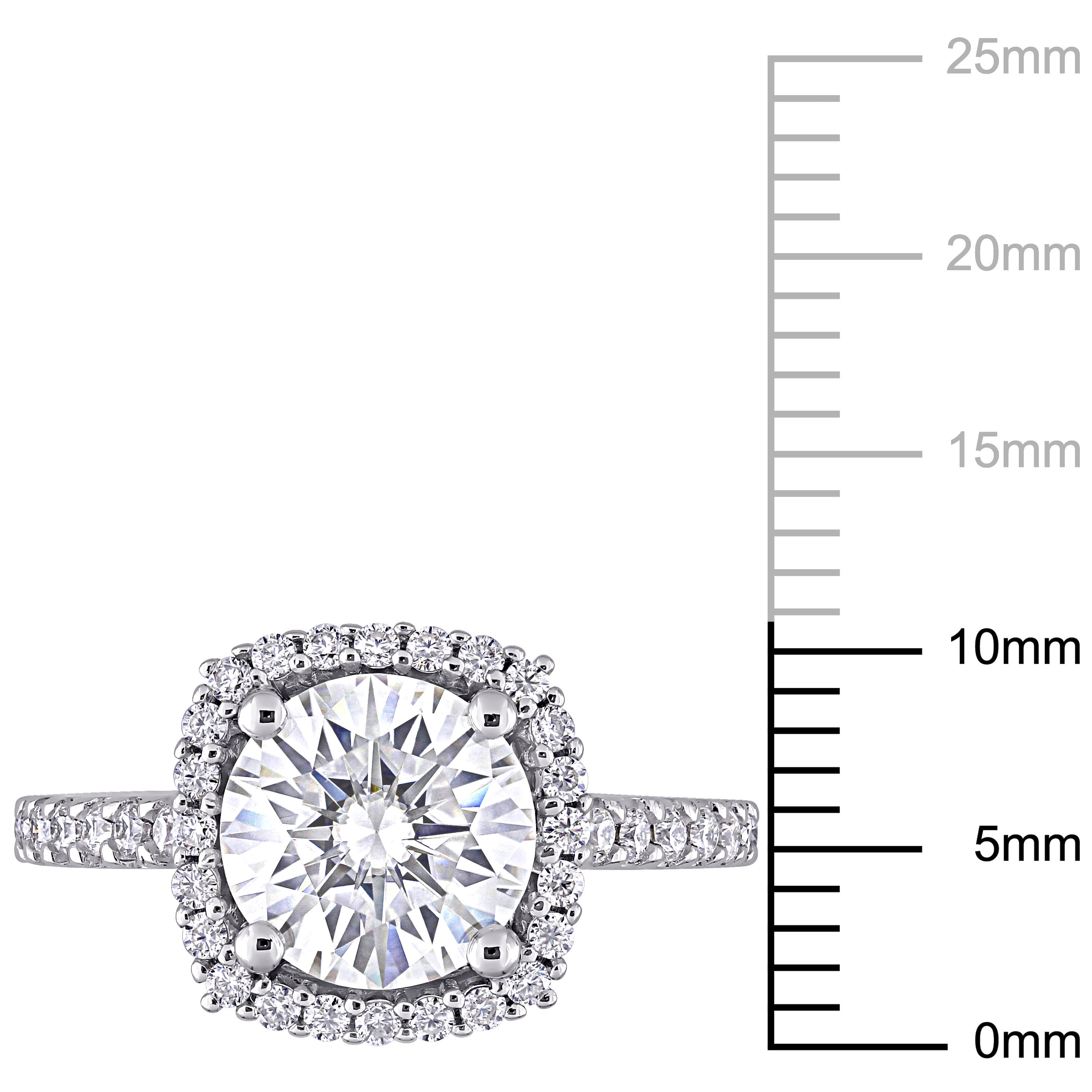 Everly Women's Created Moissanite 10K White Gold Engagement Ring