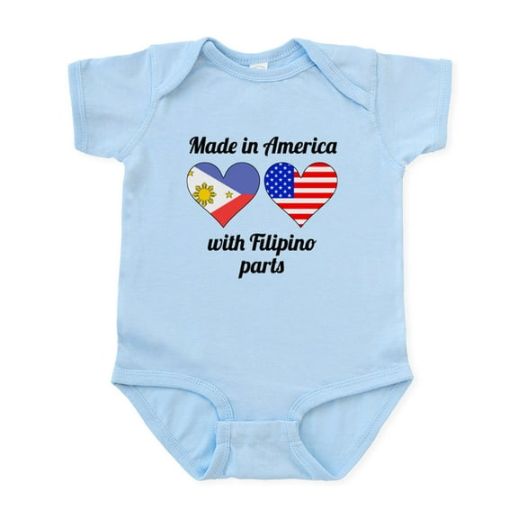 CafePress - Made In America With Filipino Parts Body Suit - Baby Light Bodysuit, Size Newborn - 24 Months