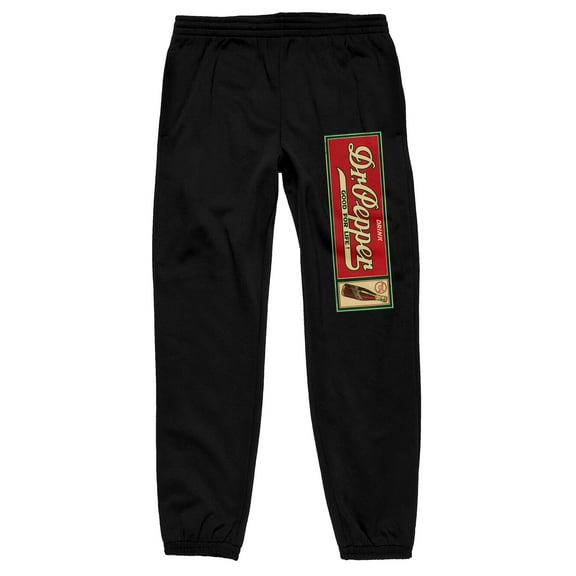 Dr Pepper Good For Life Soda Bottle Men's Black Jogger Pants -Large