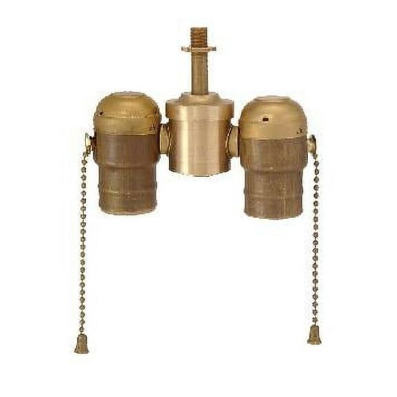 B&P Lamp® 2-Lite Cluster W/Pull-Chain Sockets, Unfinished Brass