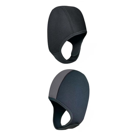 2 Pcs Flexible 2.5mm Neoprene Diving Hoods Swimming Hat Diving Wetsuit Hoods for Gray Black