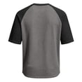 thumbnail image 5 of Hearthz Waffle Knit Thermal Henley Shirts for Men Raglan Short Sleeve Mens Athletic Shirts Moisture Wicking Color Block Athletic Shirts for Men with Pocket Dark Gray XXXL, 5 of 6