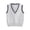 01 Gray, variant on Boys and Girls Cable Diamond Sleeveless Vest, V Neck Contrast Strip Edge Knitted Gilet, Light Blue, School Daily Layering Party Top